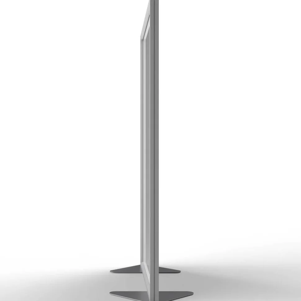 Ghent Floor Partition with Aluminum Frame, 48.06 x 2.04 x 71.86, White