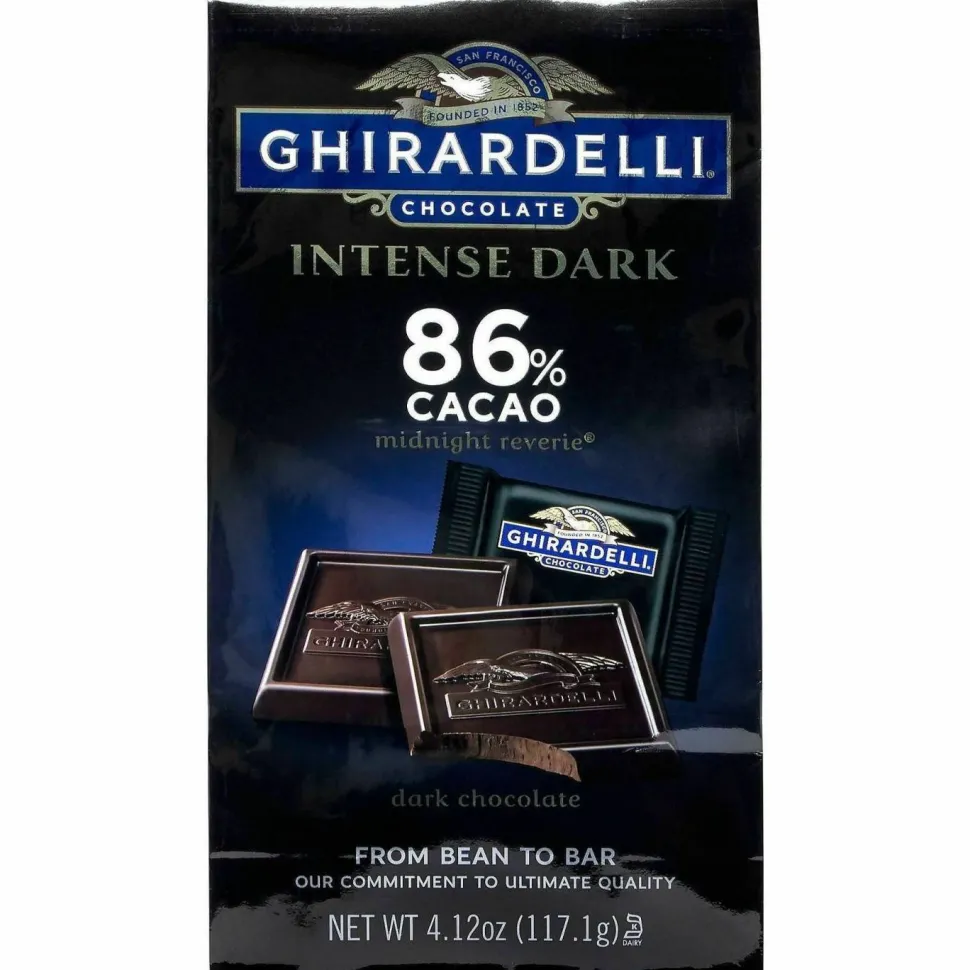Ghirardelli Intense Dark Midnight Reverie 86% Cacao Singles Bag, 4.12 oz Packs, 3 Count