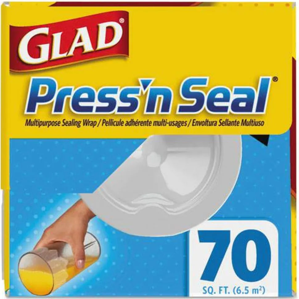Glad Press'n Seal Food Plastic Wrap, 70 sq ft, 12/Carton