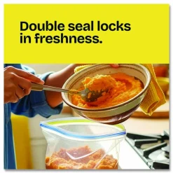 Glad Zipper Food Storage Plastic Sandwich Bags, 6.63 x 5.88, Clear, 50 Bags/Box, 12 Boxes/Carton