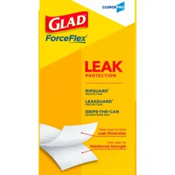 Glad CloroxPro ForceFlex Tall Kitchen Drawstring Trash Bags, 13 gal, 24 x 27.38, Gray, 100/Box