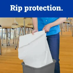 Glad CloroxPro ForceFlex Tall Kitchen Drawstring Trash Bags, 13 gal, 24 x 27.38, Gray, 100/Box