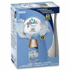 Glade Automatic Spray Starter Kit, Spray Unit and Refill, White/Gold, Clean Linen