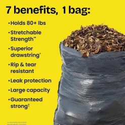 Glad ForceFlexPlus Drawstring Large Trash Bags, Large Size, 30 gal, 0.90 mil (23 Micron) Thickness, 50 Count - 78997