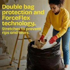 Glad ForceFlexPlus Drawstring Large Trash Bags, Large Size, 30 gal, 0.90 mil (23 Micron) Thickness, 50 Count - 78997
