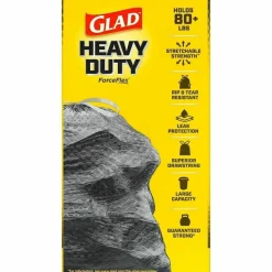 Glad ForceFlexPlus Drawstring Large Trash Bags, Large Size, 30 gal, 0.90 mil (23 Micron) Thickness, 50 Count - 78997