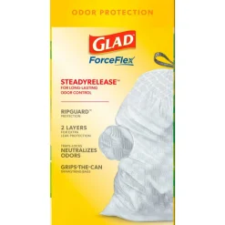 Glad ForceFlex Tall Kitchen Drawstring Trash Bags, 0.72 mil, 13 Gallon, Gain Original with Febreze Freshness, 110 Count