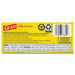Glad OdorShield Quick-Tie Small Trash Bags, 0.5 mil, Tie-Flap, 4 gal, Febreze Fresh Clean Scent, 8 x 18, White, 26 Bags/Box, 6 Boxes/Carton