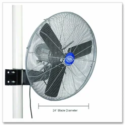 Global Industrial Deluxe Oscillating Fan, Pole or Column Mount, 24", 4,660 CFM, 1/2 hp