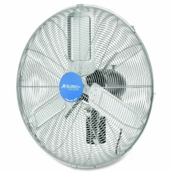 Global Industrial Deluxe Oscillating Wall Mount Fan, 24", 3 Speeds, Silver