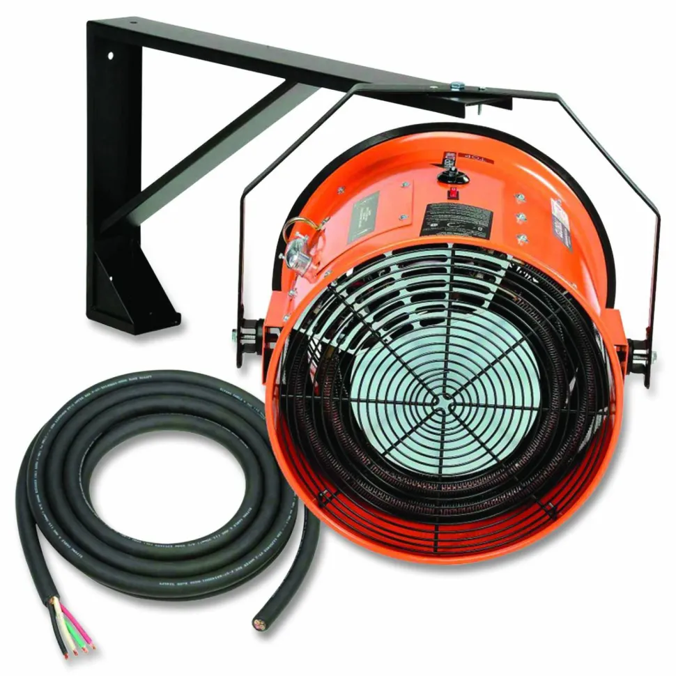 Global Industrial Electric Salamander Heater with Adjustable Thermostat 480 V, 30,000 W, 23.03 x 7.12 x 24.68, Orange