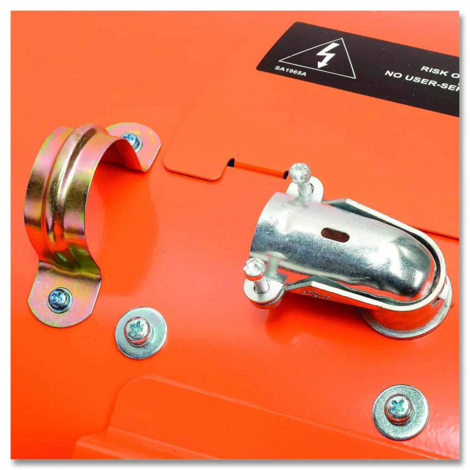 Global Industrial Electric Salamander Heater with Adjustable Thermostat, 208 V, 15,000 W, 23.03 x 34.75 x 24.68, Orange