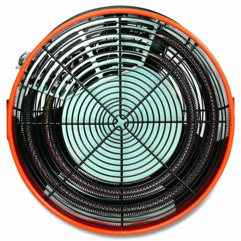 Global Industrial Electric Salamander Heater with Adjustable Thermostat, 208 V, 15,000 W, 23.03 x 34.75 x 24.68, Orange