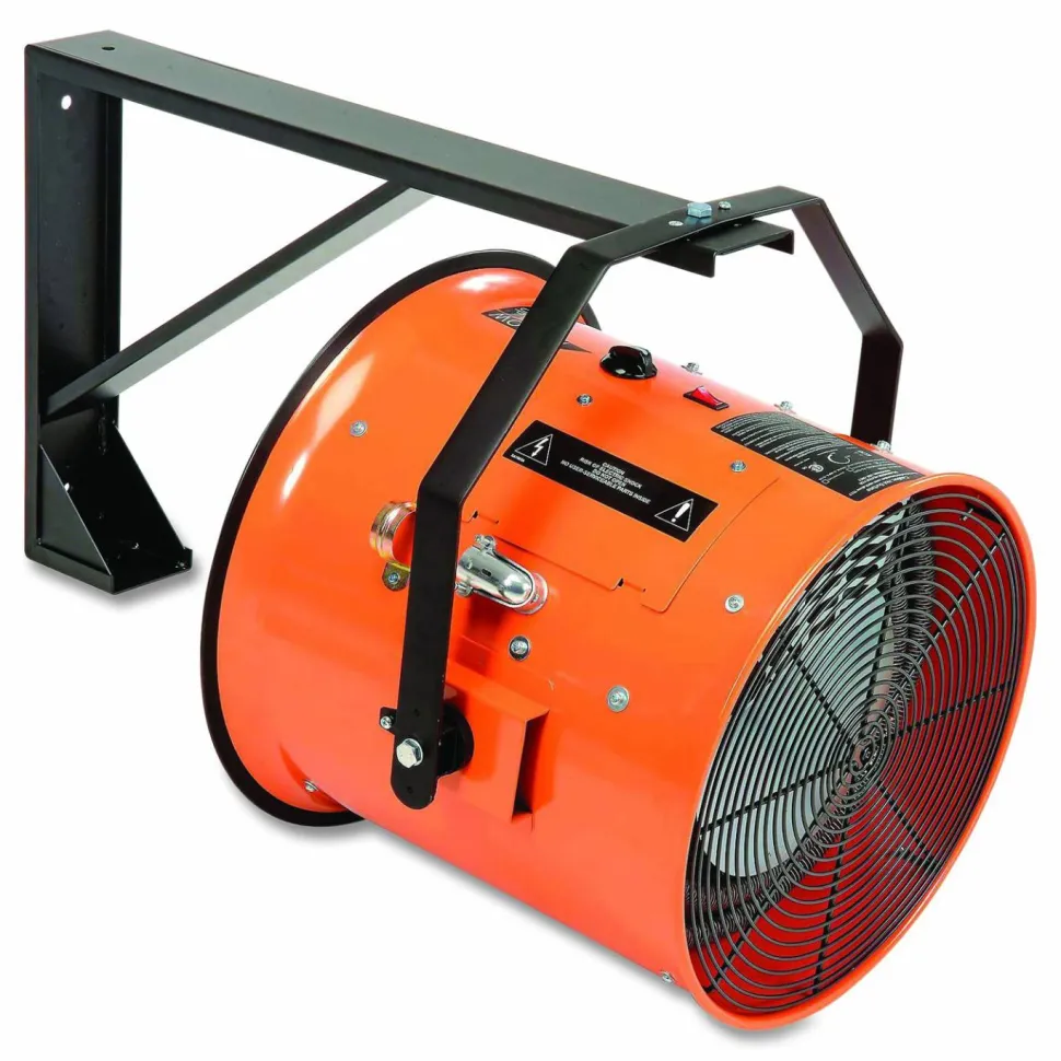 Global Industrial Electric Salamander Heater with Adjustable Thermostat, 240 V, 15,000 W, 23.03 x 34.75 x 24.68, Orange