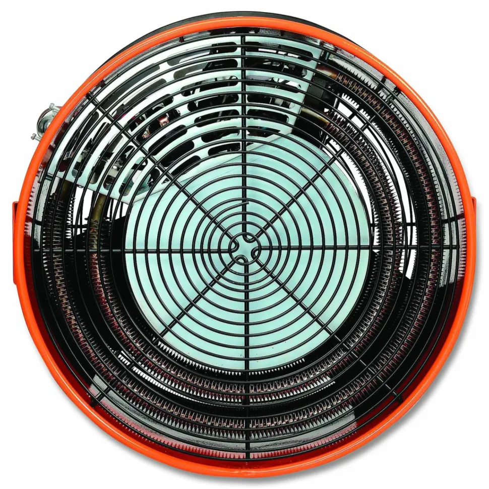 Global Industrial Electric Salamander Heater with Adjustable Thermostat, 240 V, 15,000 W, 23.03 x 34.75 x 24.68, Orange