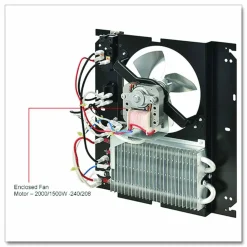 Global Industrial Fan Forced Wall Heater, Shaded Pole Motor, 2,000 W, 10.63 x 4.75 x 12.25, White