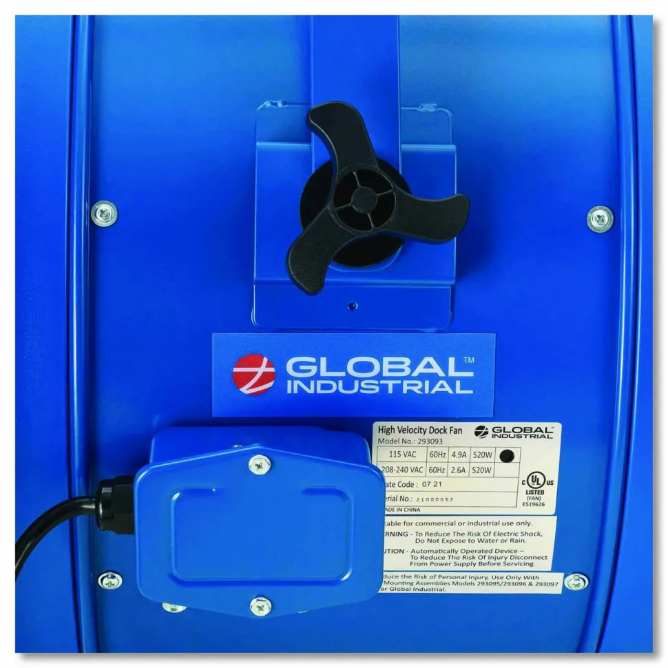 Global Industrial High Velocity Drum Fan with Yoke Mount, 18", 1 Speed, Blue