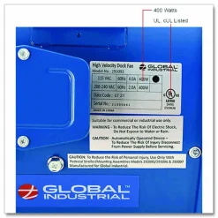 Global Industrial High Velocity Drum Fan with Yoke Mount, 14", 1 Speed, Blue