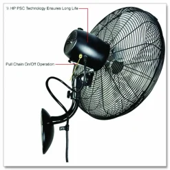 Global Industrial Industrial Wall Mounted Oscillating Fan, 18