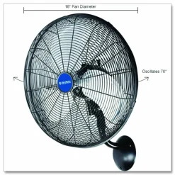 Global Industrial Industrial Wall Mounted Oscillating Fan, 18