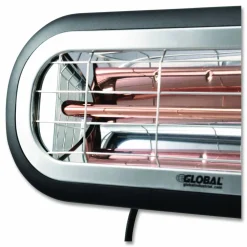Global Industrial Infrared Patio Heater Low Glare, 1,500 W, 3 x 7 x 7.5, Black