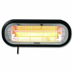 Global Industrial Infrared Patio Heater Low Glare, 1,500 W, 3 x 7 x 7.5, Black