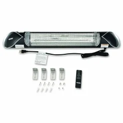 Global Industrial Infrared Patio Heater with Remote Control, 1,500 W, 35.38 x 5.13 x 3.5, Black