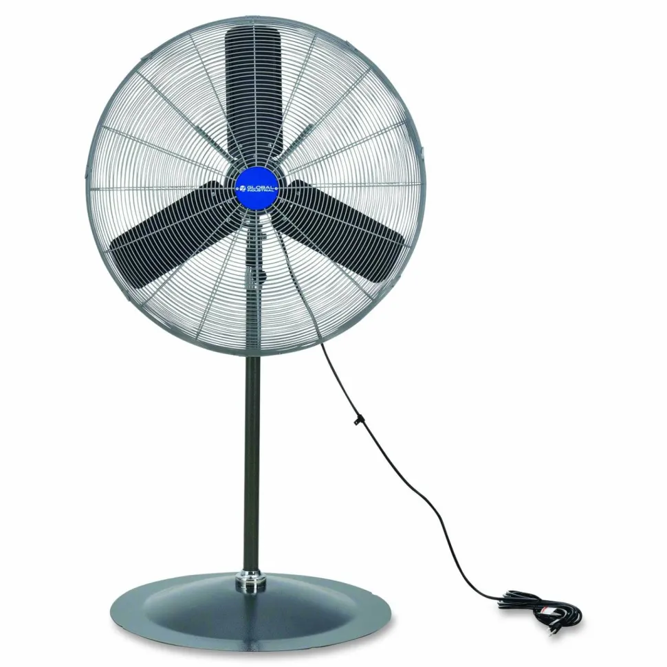 Global Industrial Oscillating Pedestal Fan, 30", 3 Speeds, Gray