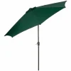 Global Industrial Outdoor Umbrella with Tilt Mechanism, 102" Span, 94" Long, Green Canopy, Black Handle