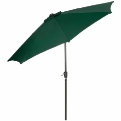 Global Industrial Outdoor Umbrella with Tilt Mechanism, 102" Span, 94" Long, Green Canopy, Black Handle