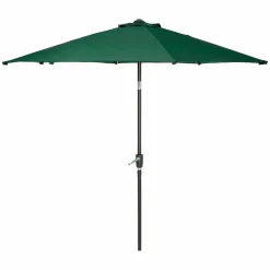 Global Industrial Outdoor Umbrella with Tilt Mechanism, 102" Span, 94" Long, Green Canopy, Black Handle