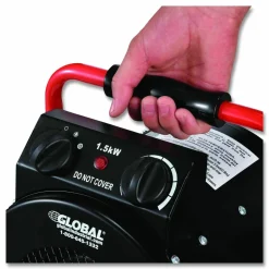 Global Industrial Portable Electric Space Heater, 1,500 W, 11.25 x 14.75 x 17.5, Black