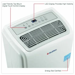 Global Industrial Portable Dehumidifier, 9.62 x 9.62 x 19.68, White