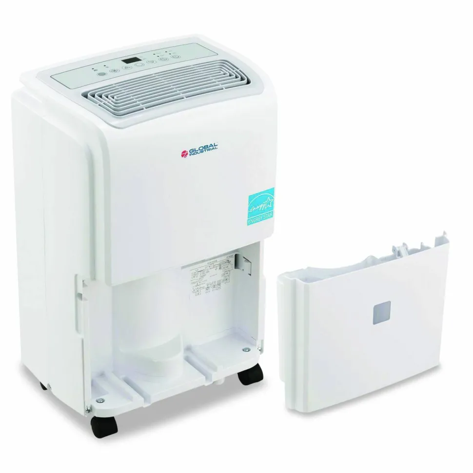 Global Industrial Portable Dehumidifier, 9.62 x 9.62 x 19.68, White