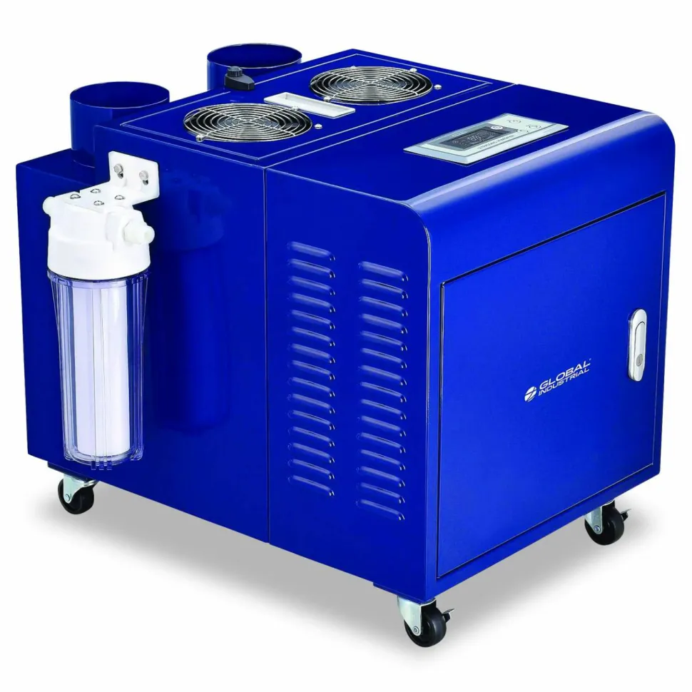 Global Industrial Ultrasonic Humidifier, Cool Mist with Dual Output, 53 pt Tank Capacity, 18.25 x 24.75 x 22.25, Blue