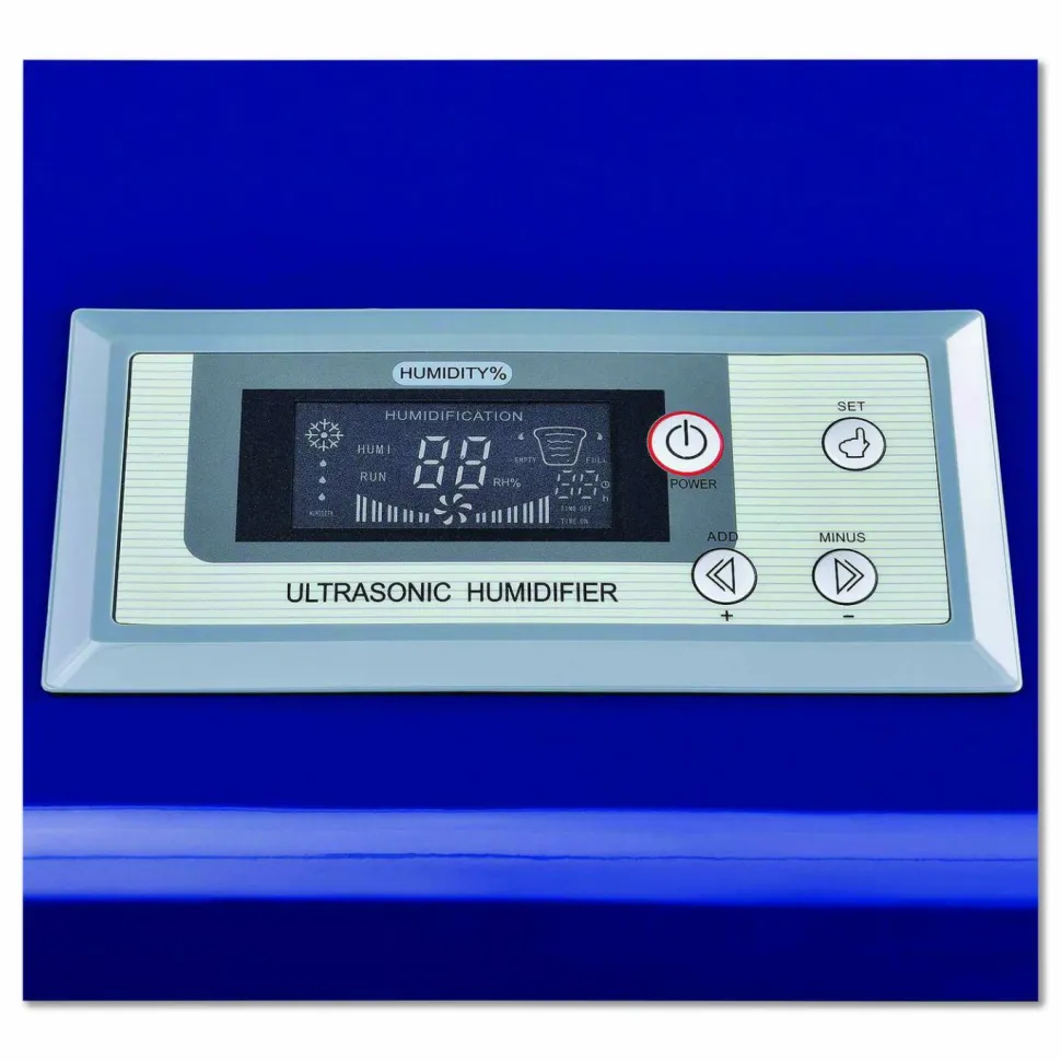 Global Industrial Ultrasonic Humidifier, Cool Mist with Dual Output, 53 pt Tank Capacity, 18.25 x 24.75 x 22.25, Blue