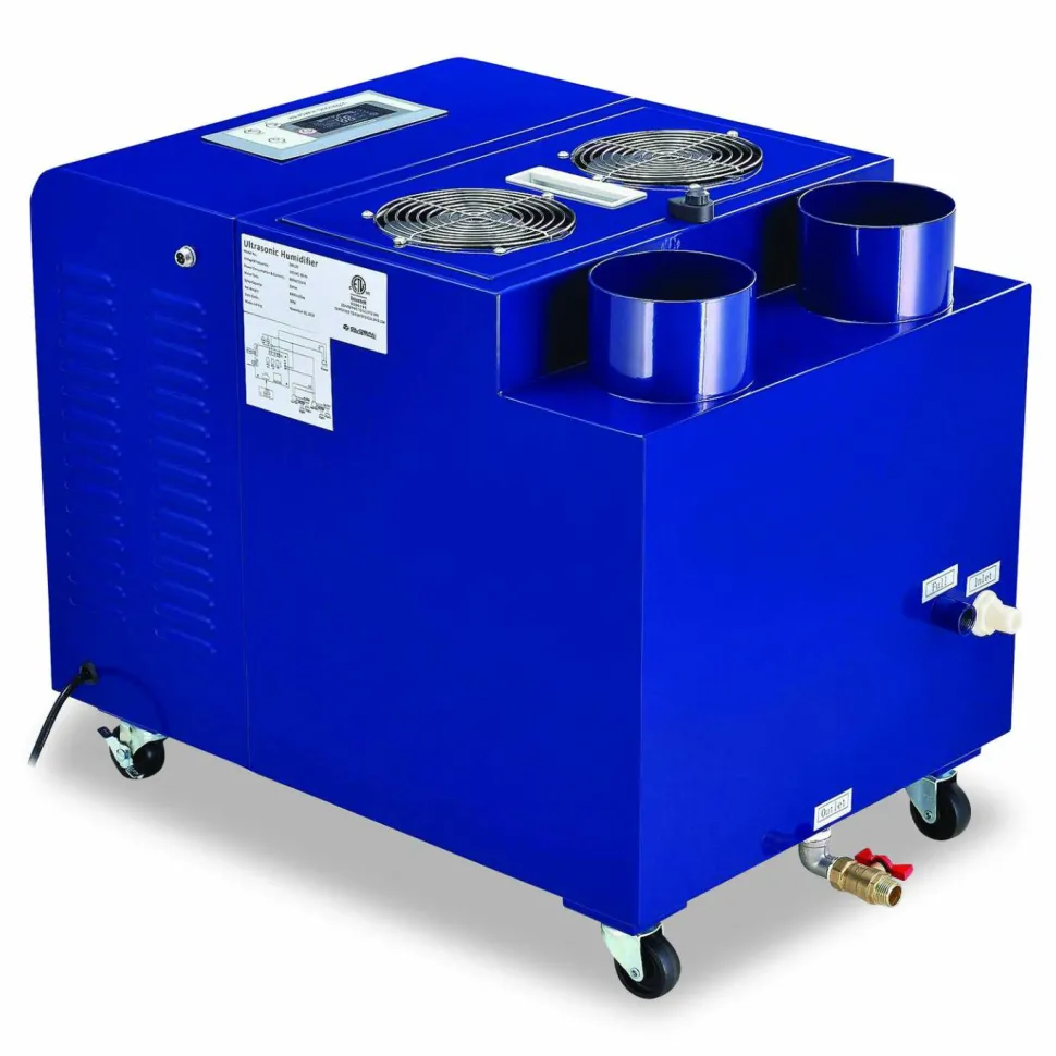 Global Industrial Ultrasonic Humidifier, Cool Mist with Dual Output, 53 pt Tank Capacity, 18.25 x 24.75 x 22.25, Blue
