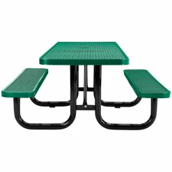 Global Industrial ADA Compliant Expanded Steel Picnic Table, Rectangular, 96 x 60 x 21.5, Green Top and Base