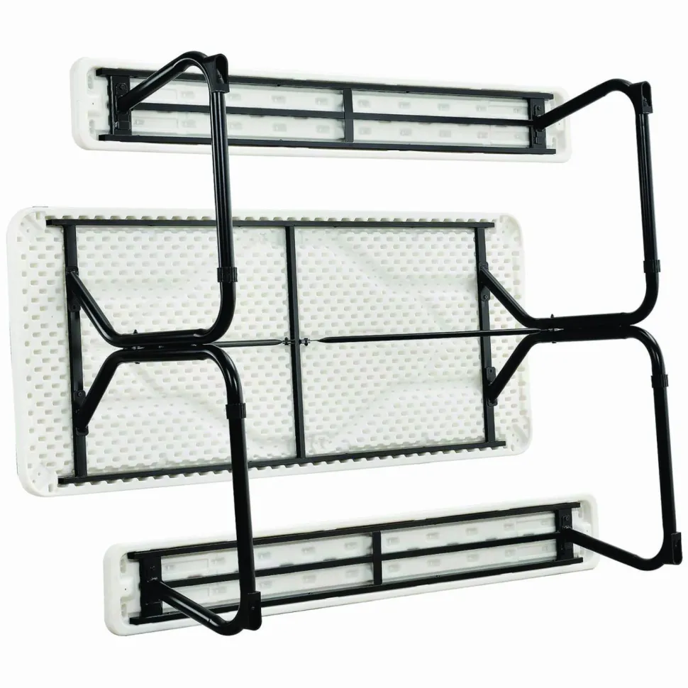 Global Industrial Blow-Molded Plastic Picnic Table, Rectangular, 72 x 60 x 30, White Top, White Base/Legs