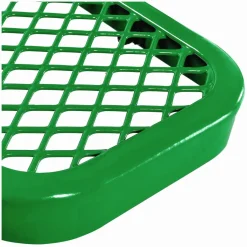 Global Industrial Expanded Steel Bench With Back, 72" x 24" x 33", Green Seat/Back, Black Base