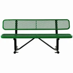 Global Industrial Expanded Steel Bench With Back, 72