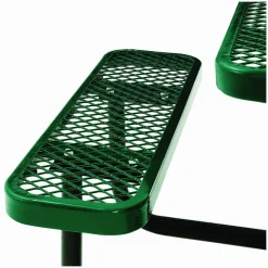 Global Industrial Expanded Steel Picnic Table, Square, 81 x 81 x 29.5, Green Top, Green Base/Legs