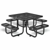 Global Industrial Expanded Steel Picnic Table, Square, 81 x 81 x 29.5, Black Top, Black Base/Legs