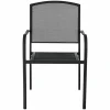 Global Industrial Interion Mesh Cafe Table and Chair Sets, Square, 48 x 48 x 29, Black Top, Black Base/Legs