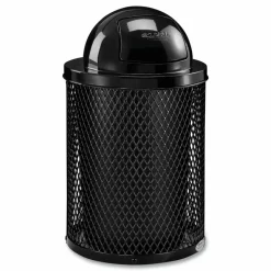 Global Industrial Outdoor Diamond Industrial Steel Trash Can, 36 gal, Black