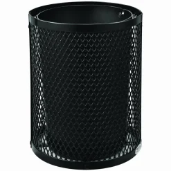 Global Industrial Outdoor Diamond Steel Trash Can, 36 gal, Black