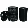 Global Industrial Outdoor Perforated Steel Trash Can with Dome Lid, 36 gal, Steel, Black