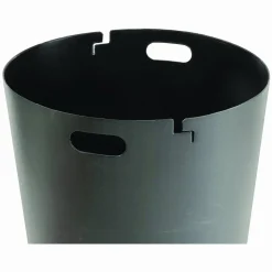 Global Industrial Outdoor Slatted Steel Trash Can, 36 gal, Black