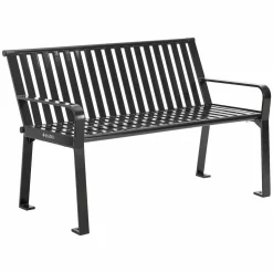 Global Industrial Steel Slat Benches with Back, 48