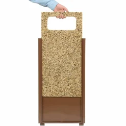 Global Industrial Stone Panel All Weather Trash Receptacle Urn, 24 gal, Steel, Brown